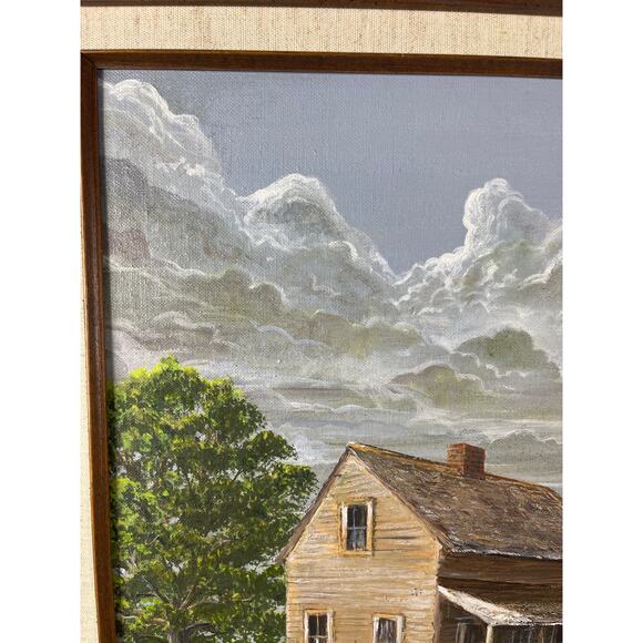 Vintage 1983 Original Signed Framed Oil Painting "After a Rain" - Picture 5 of 10